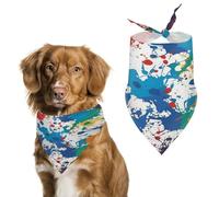 Pattern of Paint Splatters Pet Scarf Adjustable Pet Accessories Triangular Scarf Washable Floral Print Puppy Bib Bandana Stylish Comfortable Cat Scarves for Holiday Scarfs