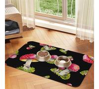 Pattern Of Red Fly Agaric,Waterproof Pet Feeding Mat,PU Leather Placemats for Cat Dog Water Bowl,Food Mats,30x45cm