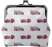 Pattern of The Fire Engines Women's Leather Coin Purse, Small Change Pouch with Kiss-Lock Clasp Closure Buckle Wallet for Girl Gift
