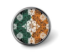 Pattern on Black Background Lapel Pins Metal Pin Badge Personalized Pinback Button Badges Classic Round Badge Recognition Enamel Lapel Pin for Jackets, Backpacks, Bags