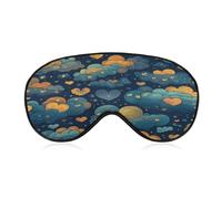 Pattern on Blue Background Sleeping Mask Sleep Mask for Side Sleeper Relaxing Zero Pressure Night Blindfold Light Block-Out Eye Mask for Sleep with Easy Adjustable Strap