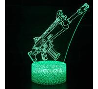 (Pattern Q) Battle Bus Game 3D LED Lamp RGB Mood Lamp 7 Color Light Hot Air Balloon Night Light for Birthday Holiday Decor Gift