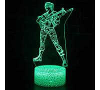 (Pattern R) Battle Bus Game 3D LED Lamp RGB Mood Lamp 7 Color Light Hot Air Balloon Night Light for Birthday Holiday Decor Gift