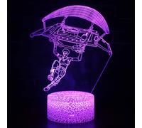 (Pattern S) Battle Bus Game 3D LED Lamp RGB Mood Lamp 7 Color Light Hot Air Balloon Night Light for Birthday Holiday Decor Gift