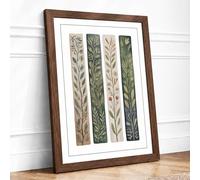 Pattern Study Botanical Framed Wall Art Print A3 (42×29.7cm) Walnut, Wall Decor for Living Room, Bedroom, Office & Home, Ready to Hang, Art Gift