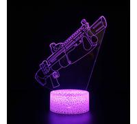 (Pattern T) Battle Bus Game 3D LED Lamp RGB Mood Lamp 7 Color Light Hot Air Balloon Night Light for Birthday Holiday Decor Gift