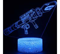 (Pattern U) Battle Bus Game 3D LED Lamp RGB Mood Lamp 7 Color Light Hot Air Balloon Night Light for Birthday Holiday Decor Gift