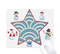 Pattern Wave Japanese Traditional Edo Christmas Snowman Family Star Mouse Pad