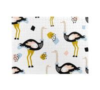 Pattern With Ostrich And Hand Drawn,500 Pieces Puzzles for Adults-Wooden Jigsaw Puzzle for Adults Elderly