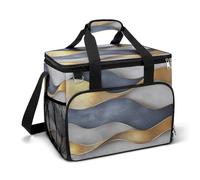 Pattern with Wave-like Camping Cooler Bags Insulated Beach Cooler Portable Leak Proof Camping Cooler with Shoulder Strap