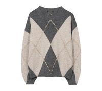 Patterned Alpaca-Blend Pullover - female - Luisa Cerano - Round-neck Knitwear - Multicolor - XL - Knitwear XL
