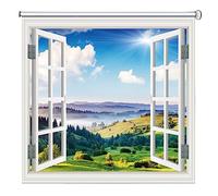 Patterned Blackout Blinds with Fitting, Thermal Insulated Window Coverings for Various Rooms