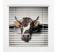 Patterned Blackout Roller Blind 140x140 cm | Cow | Full Light Block Window Shade | Total Darkness | Chain Operated | Bedroom Nursery Home Cinema | Easy Fit | Privacy Sleep