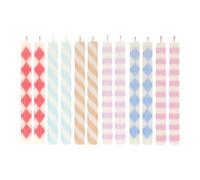 Patterned candles - Set of 12 Multicoloured one size