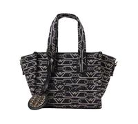 Patterned Canvas Shopper Bag- female- Emporio Armani- Handbags- Multicolor- ONE SIZE- Bags ONE SIZE