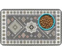 Patterned Cat & Dog Bowl Mat for Food and Water, 12"×20" Quick Dry Absorbent Pet Feeding Mat, Eco-Friendly Dog Placemat