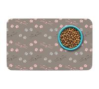 Patterned Cat & Dog Bowl Mat for Food and Water, 12"×20" Quick Dry Absorbent Pet Feeding Mat, Eco-Friendly Dog Placemat