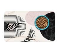 Patterned Cat & Dog Bowl Mat for Food and Water, 12"×20" Quick Dry Absorbent Pet Feeding Mat, Eco-Friendly Dog Placemat