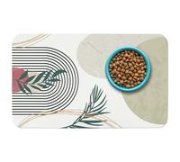 Patterned Cat & Dog Bowl Mat for Food and Water, 12"×20" Quick Dry Absorbent Pet Feeding Mat, Eco-Friendly Dog Placemat