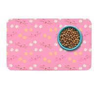 Patterned Cat & Dog Bowl Mat for Food and Water, 17"×30" Quick Dry Absorbent Pet Feeding Mat, Eco-Friendly Dog Placemat