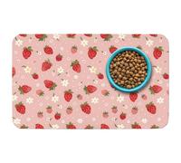 Patterned Cat & Dog Bowl Mat for Food and Water, 17"×30" Quick Dry Absorbent Pet Feeding Mat, Eco-Friendly Dog Placemat