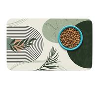 Patterned Cat & Dog Bowl Mat for Food and Water, 17"×30" Quick Dry Absorbent Pet Feeding Mat, Eco-Friendly Dog Placemat