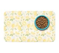 Patterned Cat & Dog Bowl Mat for Food and Water, 17"×30" Quick Dry Absorbent Pet Feeding Mat, Eco-Friendly Dog Placemat