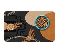 Patterned Cat & Dog Bowl Mat for Food and Water, 17"×30" Quick Dry Absorbent Pet Feeding Mat, Eco-Friendly Dog Placemat