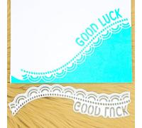Patterned Edging Invert 'Good Luck' Sentiments Metal Cutting Die, Stencils, Card Making, Paper Crafts, F1