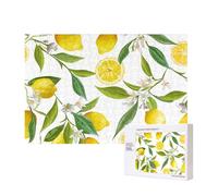 Patterned Exotic Lemon Tree Branches Yummy Delicious,300 Pieces Wooden Jigsaw Family Game Jigsaw Puzzles for Adults Teens Home Decor