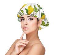 Patterned Exotic Lemon Tree Branches Yummy Delicious,Adjustable Silk Hair Wrap Adult's Satin Sleeping Cap Hair Women's Elastic Sleep Bonnet