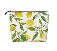Patterned Exotic Lemon Tree Branches Yummy Delicious, Cosmetic Bag Imitation Linen Makeup Bag Portable Travel Toiletry Bag