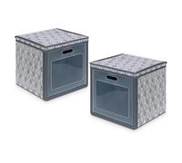 Patterned Foldable Storage Box with Clear Display Window, 30 x 30 x 30 cm