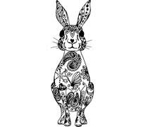 'Patterned Hare' Rubber Stamp - Unmounted Design for Crafting & Scrapbooking, A7 (RS00042852)