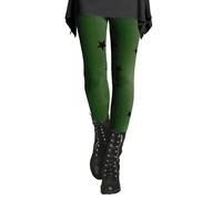 Patterned Leggings for Women Buttery Soft Elastic Opaque Tummy Control Leggings Skin-Friendly Comfy Tights Ladies Slimming Fit Casual Dressy Pants (Green, M)