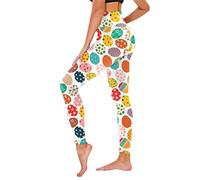 Patterned Leggings for Women UK Petite Plus Size high Waisted Skinny Stretchy Gym Workout Active Running Leggings Funny Cute Rabbit Printed Easter Sports Tights & Leggings