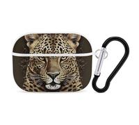 Patterned Leopard Head AirPod Pro Case, Anti Scratch Hard PC Cover with Keychain, AirPod Pro 2nd/1st Case Accessories for Women Men, White-Style