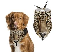 Patterned Leopard Head Dog Bandanas for Feeding Grooming, Triangle Pet Bibs for Cats & Dogs Washable Fashion Pets Scarf for Party Travel 27.6 X 11.8 Inch