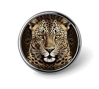 Patterned Leopard Head Round Badge for Men Women, Durable & Stylish Lapel Pins, Lightweight Metal Badges for Shirts, Jackets, Hats