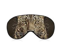 Patterned Leopard Head Sleep Mask for Women Men, Soft Eye Mask with Adjustable Strap for Sleeping, Light Blocking Travel Blindfold for Nap Comfortable Eye Cover for Home Office