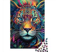 Patterned Leopard Wooden Puzzles 1000 Piece Jigsaw Puzzles for Adults Educational Game Challenge Toy Christmas Eve Gifts 1000pcs (75x50cm)