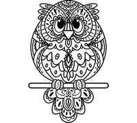 'Patterned Owl' Rubber Stamp - Unmounted Design for Crafting & Scrapbooking, A8 (RS00028267)