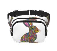 Patterned rabbit Printed multifunctional waist bag, unisex trendy messenger bag, travel sports storage bag
