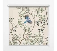 Patterned Roller Blind 150x180 cm | Birds on a Tree | Semi Blackout Light Filtering | Decorative Window Shade | Chain Operated | Bedroom Kitchen Living Room | Easy Fit Wall Mount