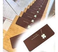 Patterned Stair Treads Non-Slip Carpet Mat, 22 24 Cm Width Indoor Stair Runners With Right-angled Folds/Stair Rugs For Wooden/Tile Staircases(Brown 10 PCS,W 22 CM L 60 CM)