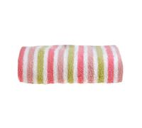 Patterned Striped Towels - Pink & Green Allure Bath Fashions Pink Bath Sheet