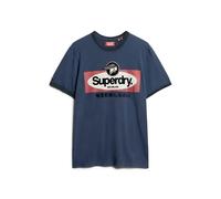 Patterned T-shirt Superdry Core Logo Ringer Workwear Bleu S