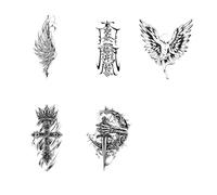 Patterns For Men's Arm And Leg Semi-permanent Stickers, Realistic Fake Tattoos, Lasts 7-15 Days, Waterproof, Non-reflective Temporary Tattoos(M(6pcs))