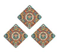 Patterns of Ancient Civilization Figures Car Air Freshener, 3 Pcs Rhombus Hanging Air Freshener Cards, Long Lasting Fragrance Scented Cards for Car, Home, Office White-style
