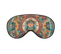 Patterns of Ancient Civilization Figures Sleep Mask with Adjustable Strap, Breathable Sleep Masks for Women Men, Soft Eye Mask for Side Sleepers, Travel, Office Nap, Airplane & Blocking Light